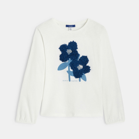 Avis T-shirt à motif fleuri bleu fille OKAIDI 2