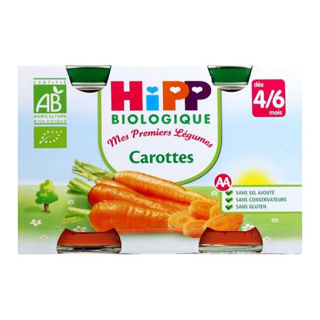 Avis Carottes - 2 pots x 125g - 4 mois HIPP 1