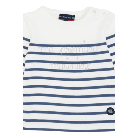 Avis Marinière Baby " Ma 1ère marinière" - coton épais - Milk/Deniz ARMOR-LUX 3