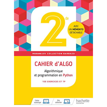 Avis Barbazo algo 2nde - Cahier d'exercices - Ed. 2019 Hachette Éducation 1