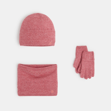 Bonnet + snood + gants coordonnés rose fille OKAIDI : Comparateur, Avis,  Prix