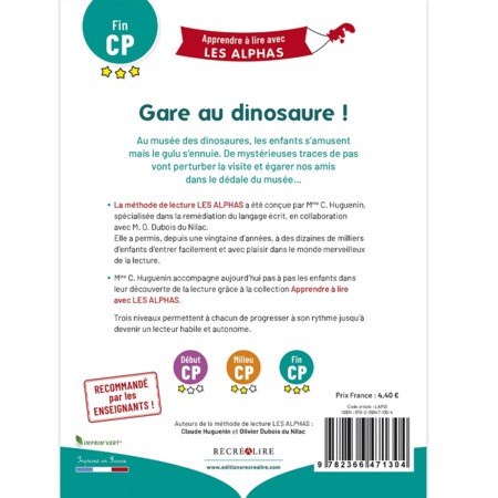 Avis Livre Gare au dinosaure ! - Apprendre à lire avec Les Alphas ÉDITIONS RÉCRÉALIRE 4