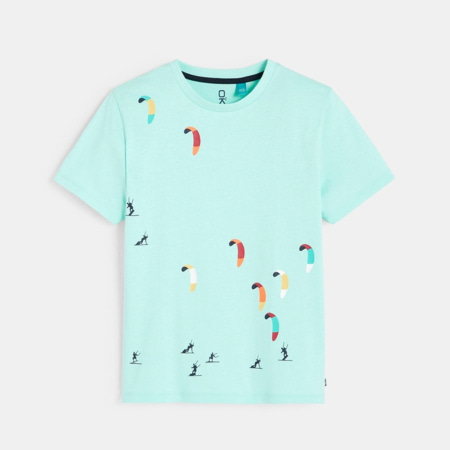 Avis T-shirt over size motif kitesurf bleu garçon OKAIDI 1