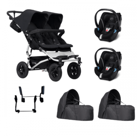 Poussette double Duet V3.2 + 2 Cocoon V2 + 2 coques Cybex Aton 5 MOUNTAIN BUGGY 1