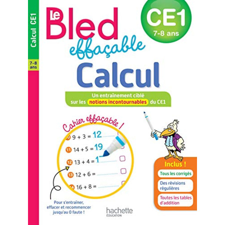 Avis Bled effaçable Calcul CE1 Hachette Éducation 1