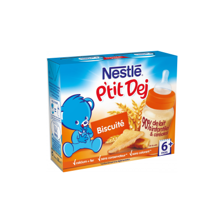 Nestlé P'tit Dej - Brique lait & céréales biscuité NESTLÉ 1