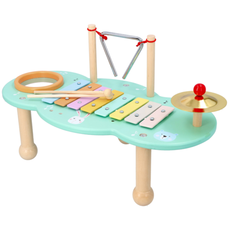Table musicale en bois orange Sevi 82266 - Jouet musical - Xylophone et