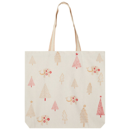 Avis Tote bag en coton recyclé à motifs esprit Noël Hiver magique - Ecru PREMAMAN 1