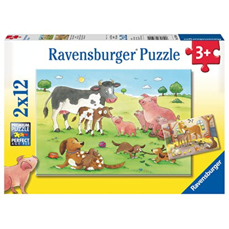 Avis Puzzle - Heureuses familles d'animaux - 2x12 pièces RAVENSBURGER 1