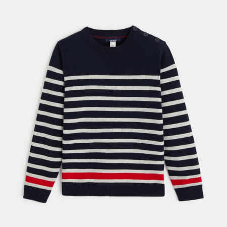Avis Pull marin en tricot bleu garçon OKAIDI 1
