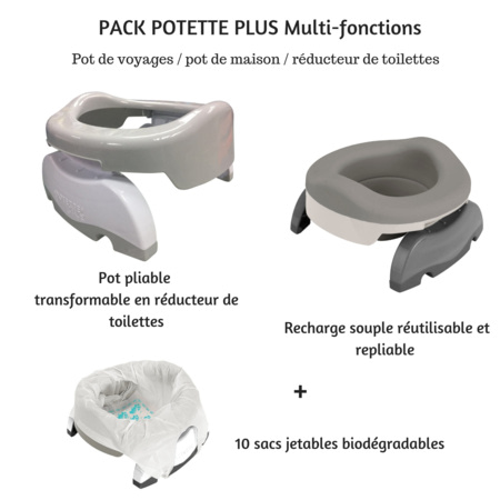 Avis Pack 3 en 1 - Pot de voyages et réducteur de toilettes transformable en pot de maison POTETTE PLUS 4