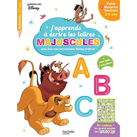 Avis Disney - Grands Classiques - J'apprends à écrire les majuscules PS - MS (3-5 ans) Hachette Éducation 1