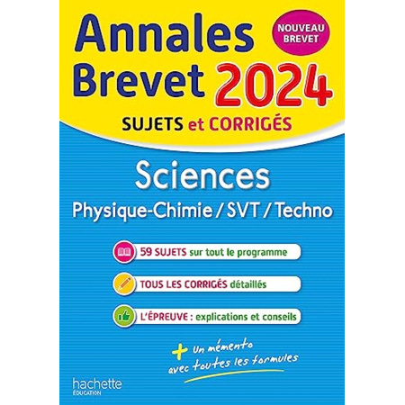Avis Annales BREVET 2024 - Sciences Hachette Éducation 1
