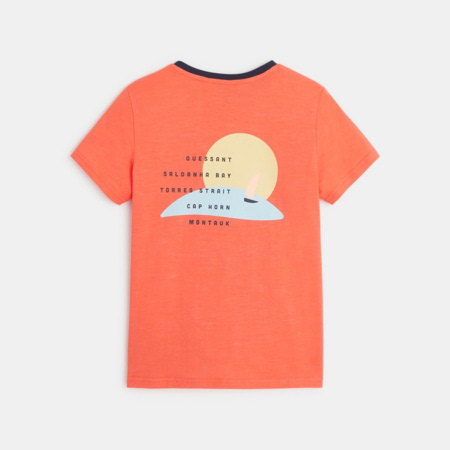 Avis T-shirt motif bateau à voile orange garçon OKAIDI 4