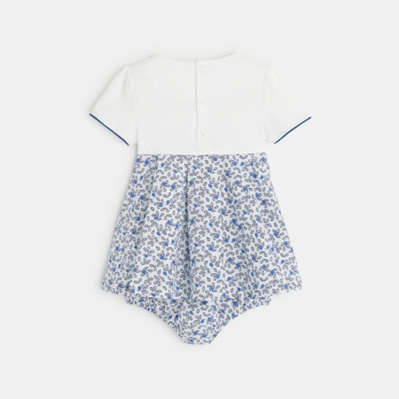 Robe bimatière imprimé floral bébé fille OBAÏBI 2