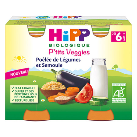 Petits pots bébé dès 8 mois Légumes du jardin macaroni au fromage Bio HIPP  BIOLOGIQUE : les 2 pots de 190g à Prix Carrefour