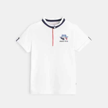 Avis T-shirt polo manches courtes blanc garçon OKAIDI 1