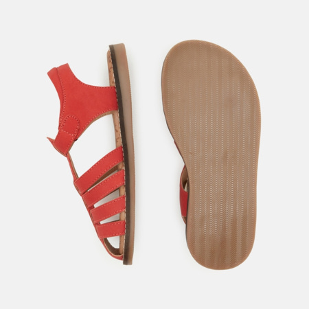 Bershka - Sandales à talon et lanières - Rouge