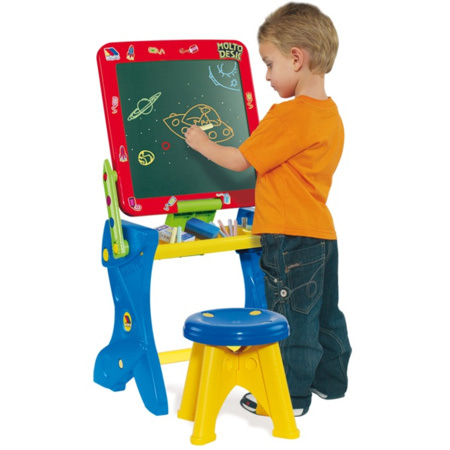 M Molto Bureau Enfant 2 En 1 - Tableau Noir & Accessoires - Dès 3 Ans - Design Studio Rose