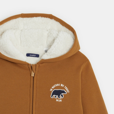 Avis Sweat-shirt doublé en polaire sherpa orange garçon OKAIDI 2