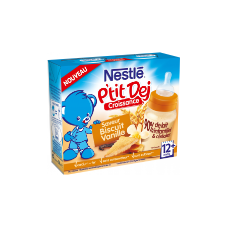Avis Nestlé P'tit Dej - Brique lait & céréales biscuit vanille NESTLÉ 1