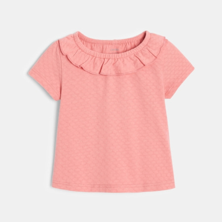 Avis T-shirt col volanté maille fantaisie OBAÏBI 1