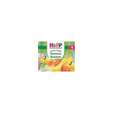 Compote infantile bio 100% Fruits pomme banane HIPP, dès 4 mois