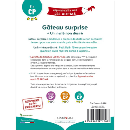 Avis Livre Gâteau surprise + Un invité non désiré - Apprendre à lire avec Les Alphas ÉDITIONS RÉCRÉALIRE 3