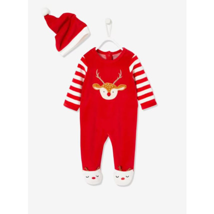 Avis Coffret cadeau de Noël bébé dors-bien en velours + bonnet Vertbaudet 1