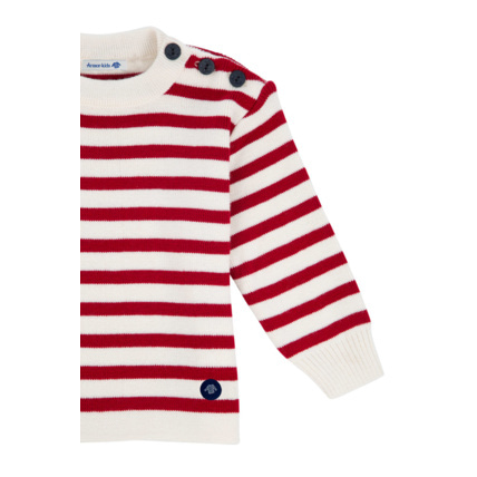 Avis Pull marin rayé "Fouesnant" - laine - Nature/Braise ARMOR-LUX 2