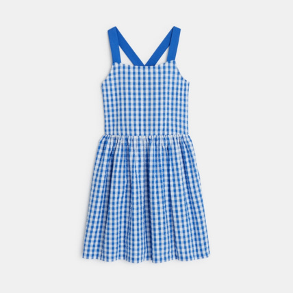 Avis Robe à bretelles à carreaux bleue fille OKAIDI 1