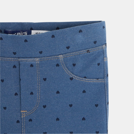 Avis Jeggings imprimés petits coeurs bleu fille OKAIDI 2