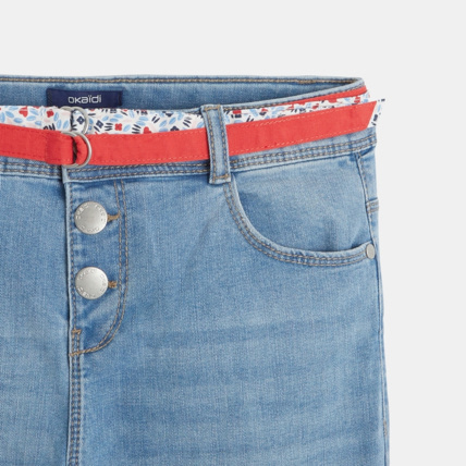 Avis Jean mom 5 poches et double ceinture bleu fille OKAIDI 4