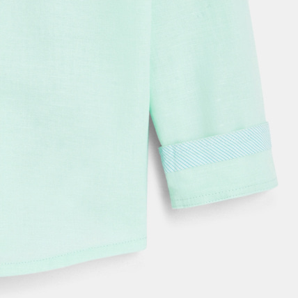 Avis Chemise manches longues col américain turquoise garçon OKAIDI 3