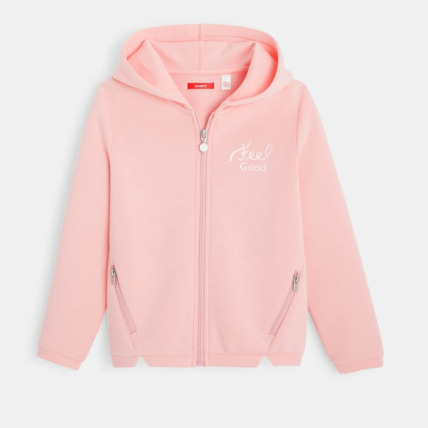 Avis Sweat zippé à capuche effet néoprène rose fille OKAIDI 2