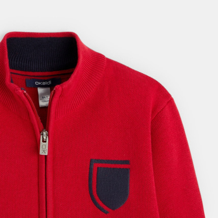 Avis Gilet zippé à col montant rouge garçon OKAIDI 2