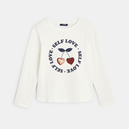Avis T-shirt à message "Self love" rouge fille OKAIDI 2