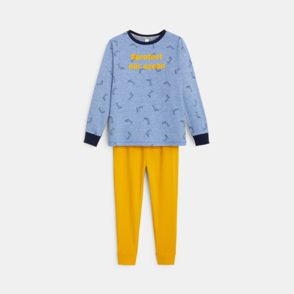 Avis Pyjama 2 pièces à message flocké bleu garçon OKAIDI 1