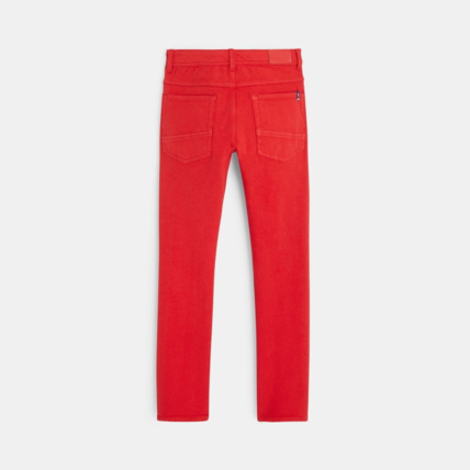 Avis Pantalon skinny en toile bi-stretch rouge garçon OKAIDI 4