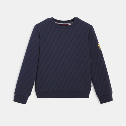 Avis Sweat-shirt col rond à effet rayé bleu garçon OKAIDI 2
