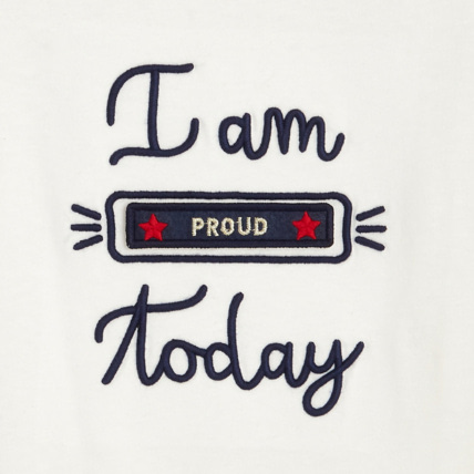 Avis T-shirt à message "I am proud today" blanc fille OKAIDI 3