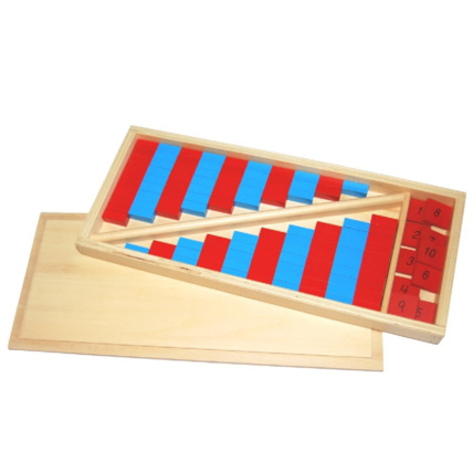 Avis Petites barres rouges et bleues ambiance montessori 1