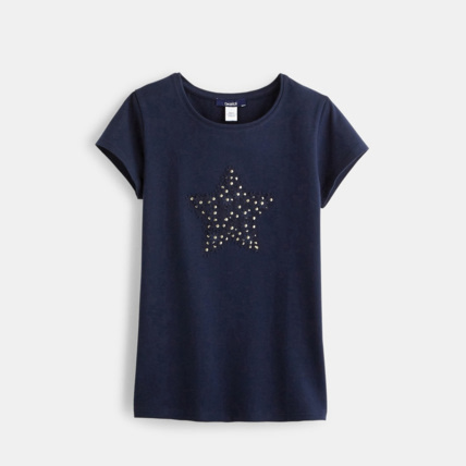 Avis T-shirt à motifs 3D bleu fille OKAIDI 1