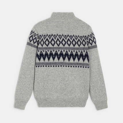 Avis Pull camionneur à col montant zippé gris garçon OKAIDI 3
