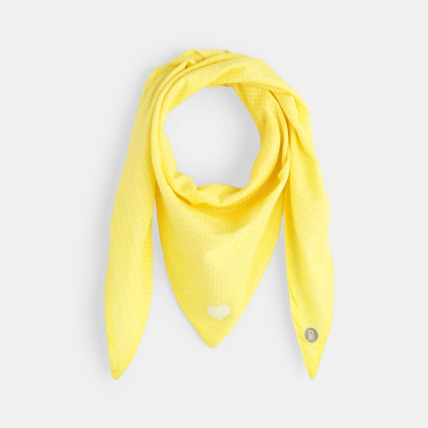 Avis Chèche triangle imprimé jaune fille OKAIDI 1