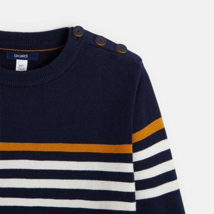 Avis Pull coton à rayures bleu garçon OKAIDI 2