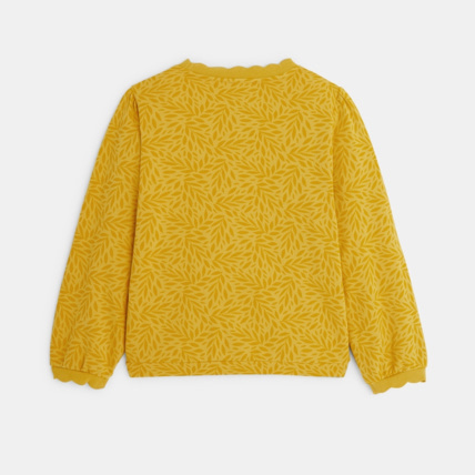 Avis Sweat-shirt imprimé à message "Aventurière" jaune fille OKAIDI 4