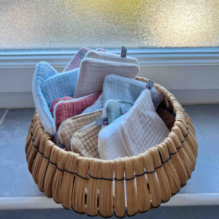 Avis Lot de 8 lingettes lavables, semainier en gaze de coton, Jeanne Sevira Kids 4
