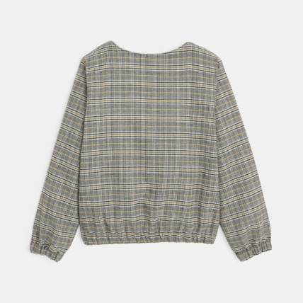 Avis Blouson bomber à carreaux gris fille OKAIDI 3