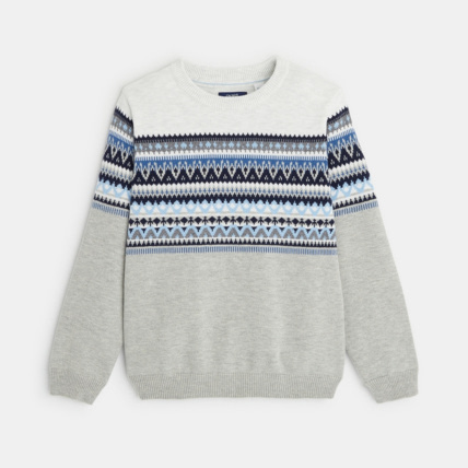Avis Pull en jacquard scandinave blanc garçon OKAIDI 2